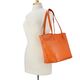 Personalized Orange Cassie Leather Travel Tote Bag Image 3 of 3